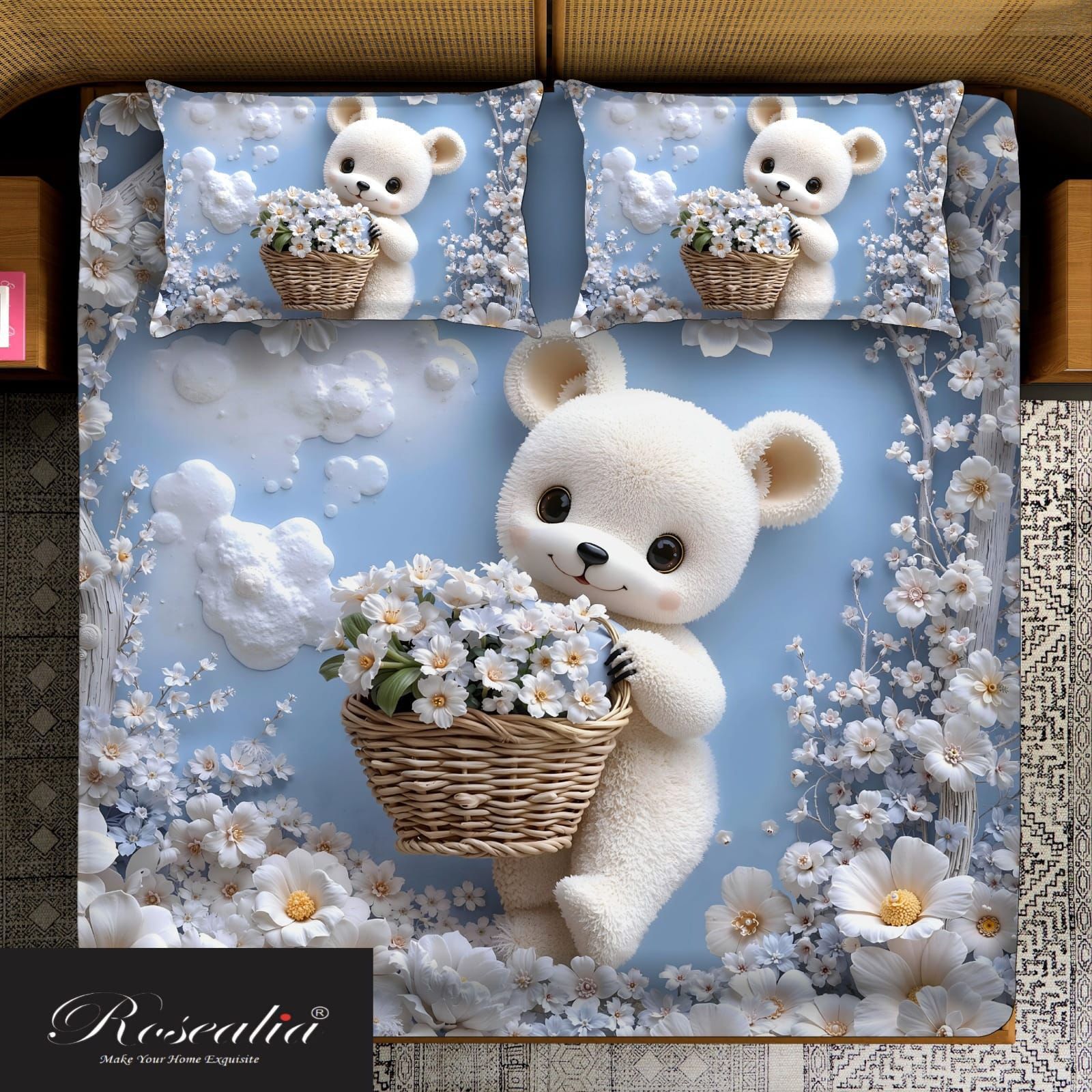 Fluffy Bear & Daisy Dreams Bedding Set