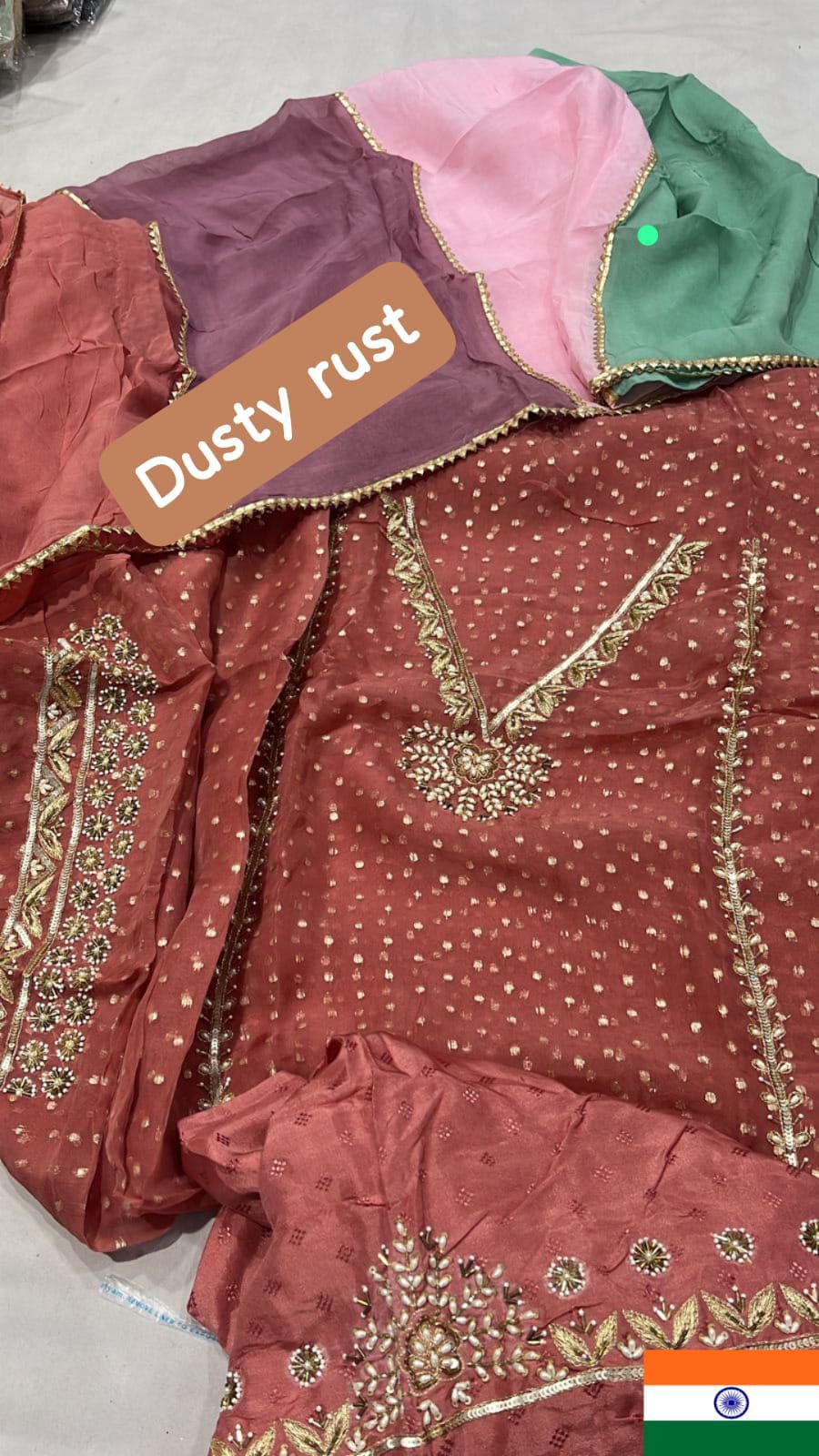 Organza Suit with Punjabi lace