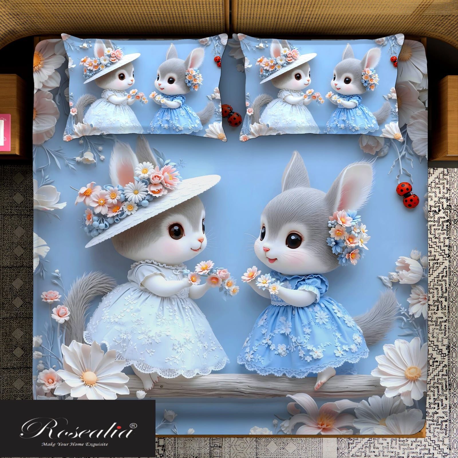Blossom Bunny Friendship Bedding Set