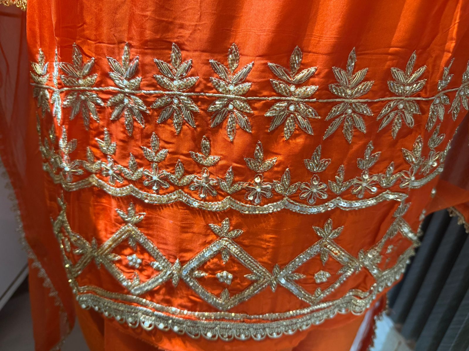 Embroidered Organza Suit with Sheer Dupatta
