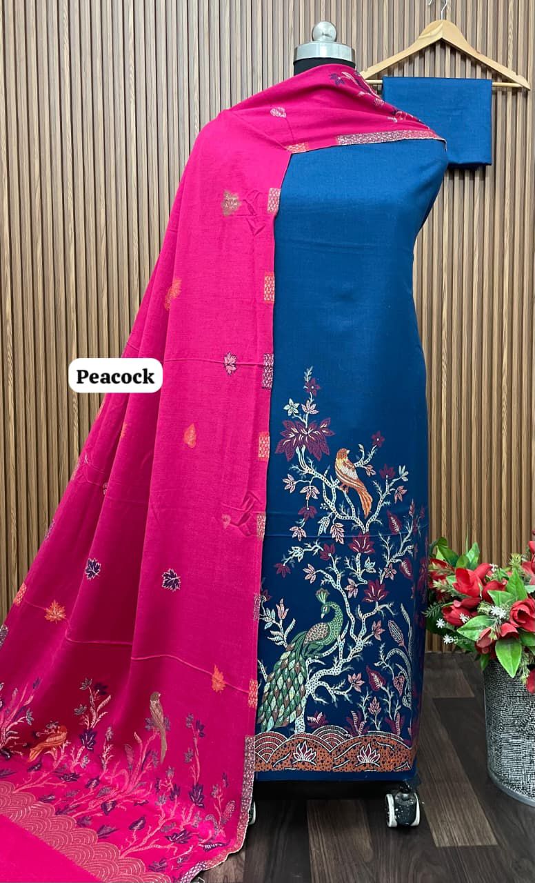 Premium Weaving Pashmina Suit With Designer Stole