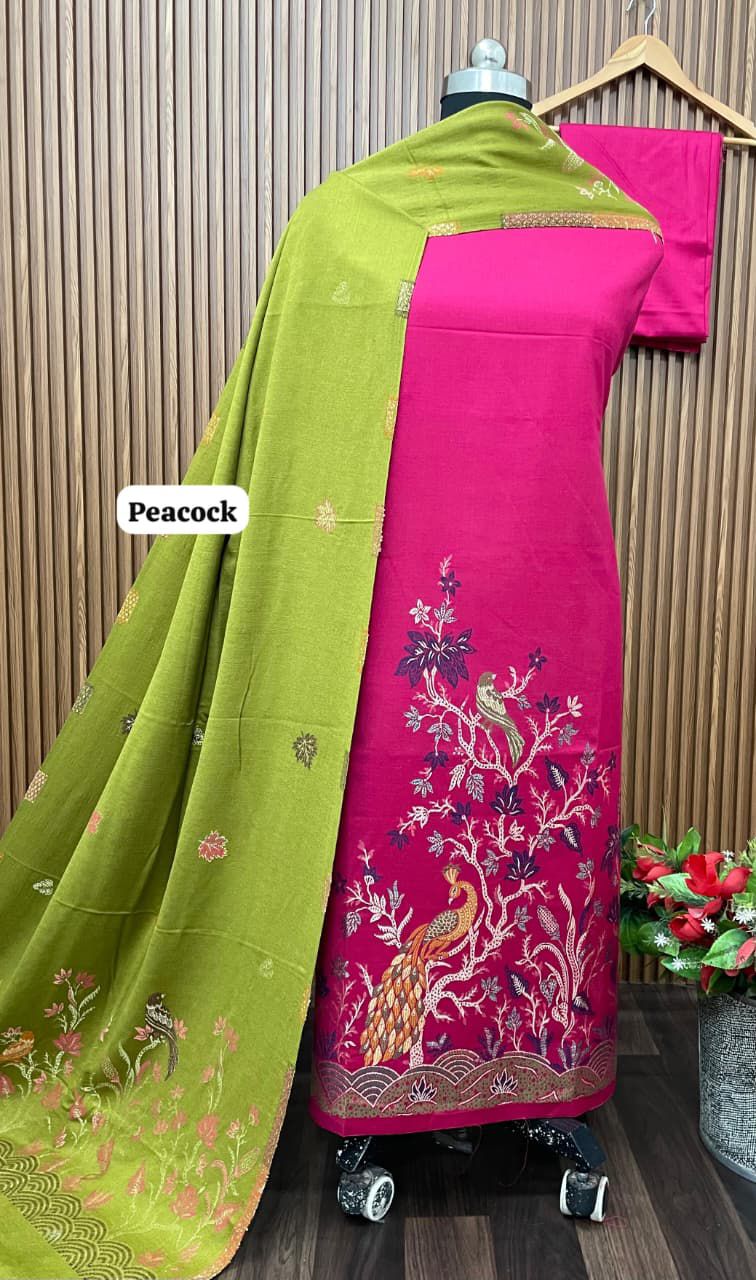 Premium Weaving Pashmina Suit With Designer Stole