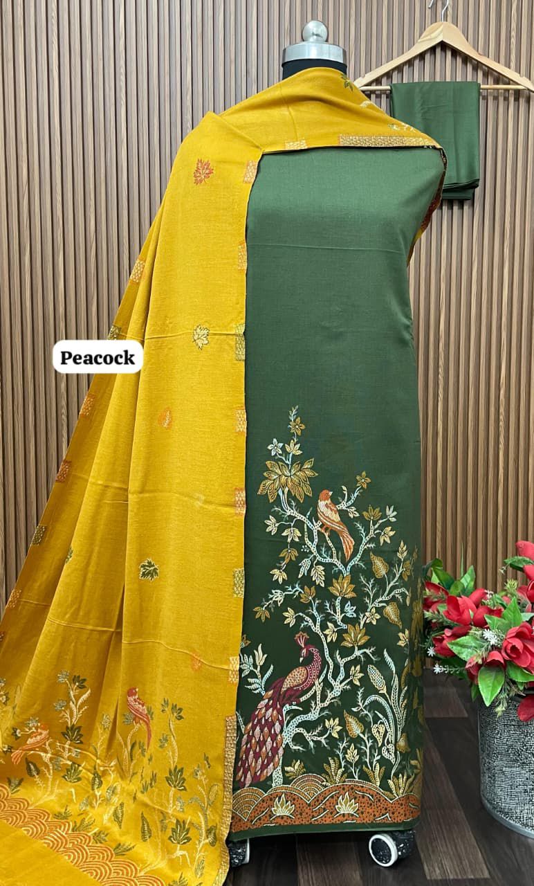 Premium Weaving Pashmina Suit With Designer Stole