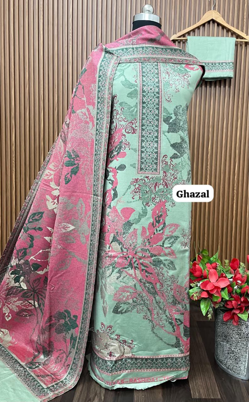 Ghazal Pure kaani Weaving suit Pure acrylic Woollen embroidery