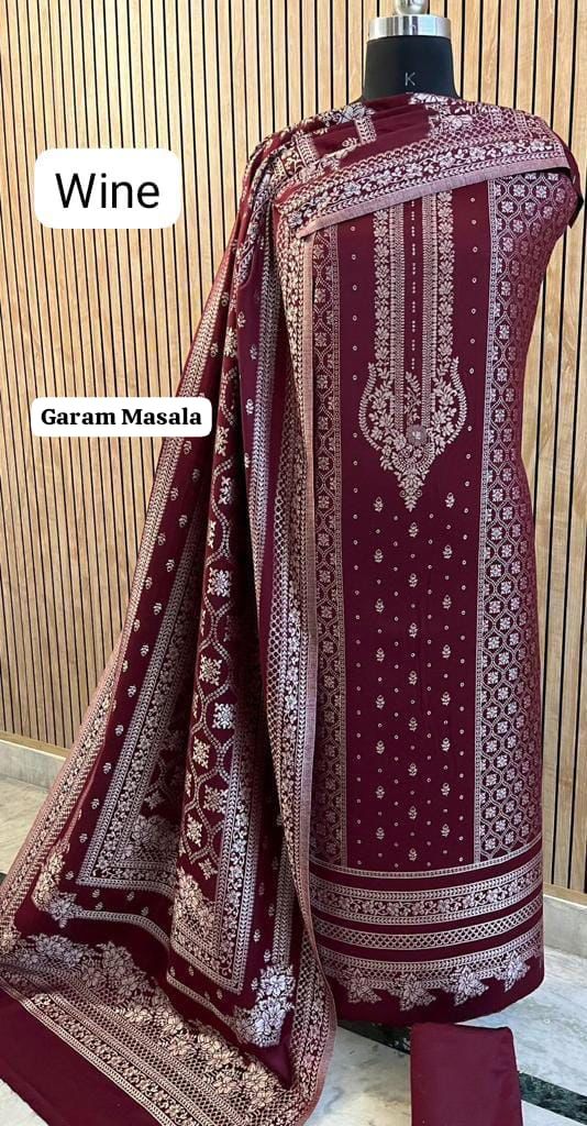 Super Hit Premium Weaving Pashmina Suit With Designer Stole