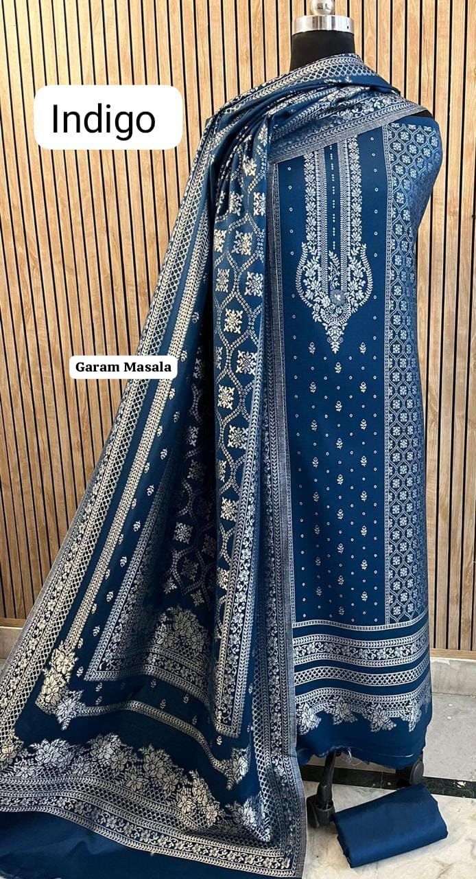 Super Hit Premium Weaving Pashmina Suit With Designer Stole